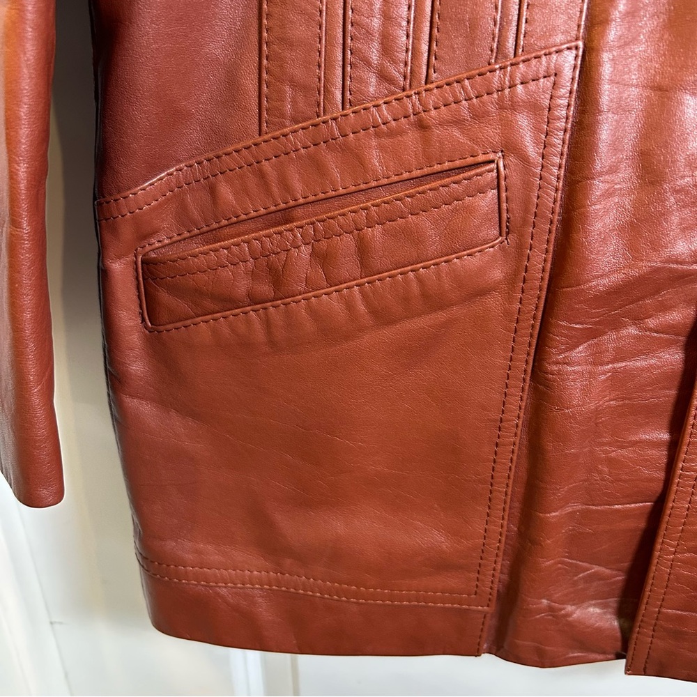 Vintage Leathers by Jeffery Men’s Brown Leather Jacket‎ Size 42 - Picture 6 of 13